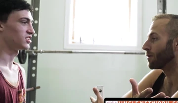 Skinny Stepson Sucks His Stepdad's Big Cock Before Bareback Ass Pounding