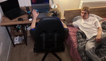 Wink saw his friend's erect cock, could not resist and gave a throat blowjob after which Twink's