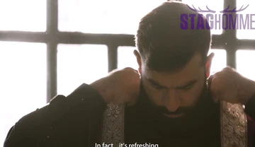 Staghomme Leandro watches big uncut cock slide inside Bastian Karim