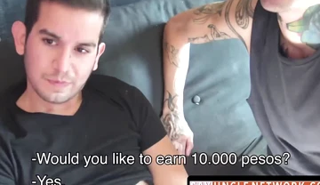 Straight Latino's hardcore raw bareback sex for cash adventure