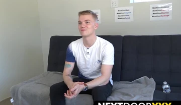 Young Kyle Brant touching himself and jerking off his thick dick